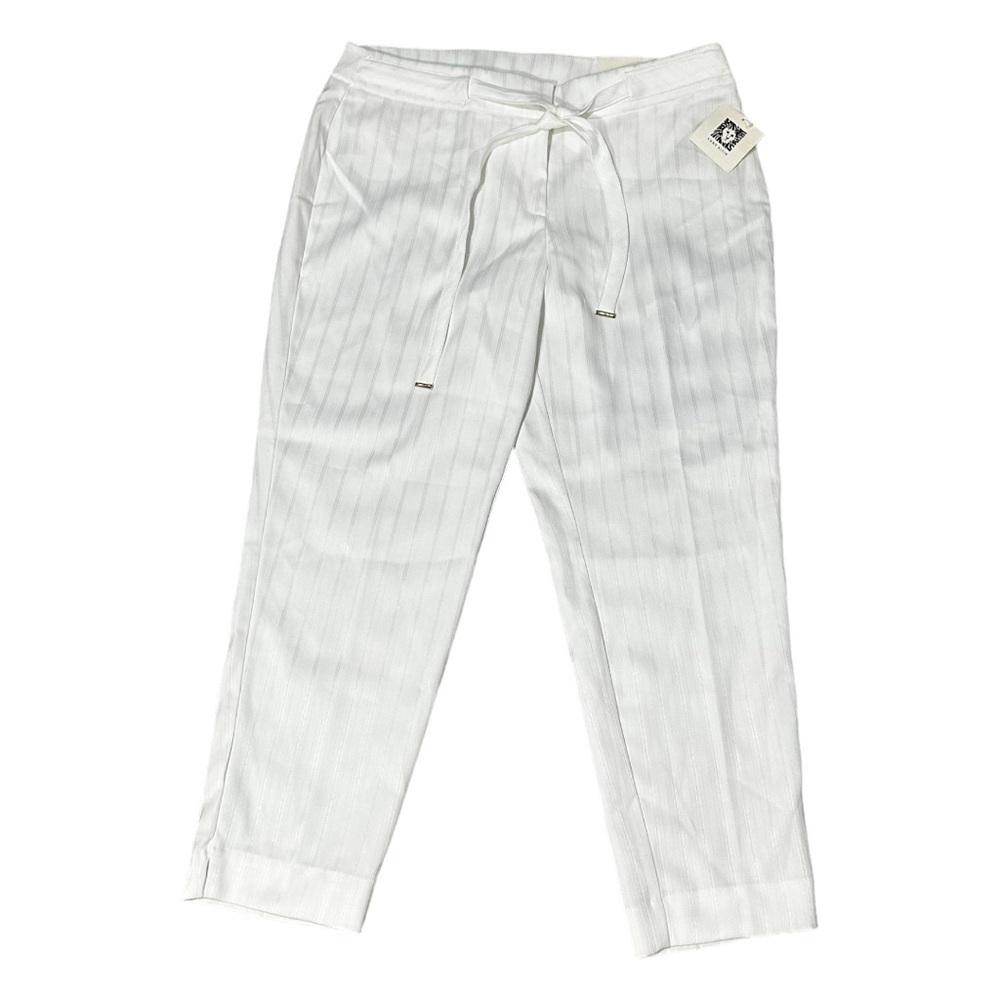 Anne Klein NWT Slim Ankle White Trousers Pants Size 12